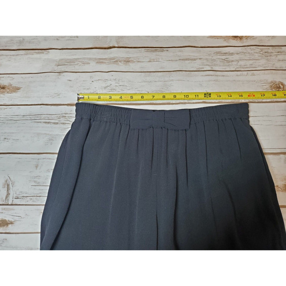 KATE SPADE Womens Small Black Ankle Pull On Pants BOW WAISTBAND Designer Viscose - Picture 11 of 13